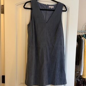 1. State V-Neck Blue faux suede dress ..darling